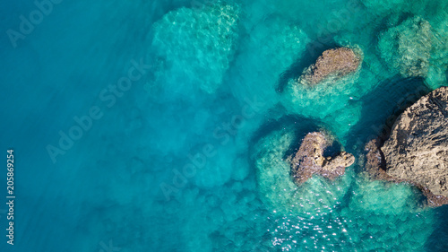 Aerial view on the sea. Beautiful natural seascape at the summer time photo