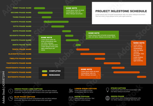 Vector project timeline gantt graph