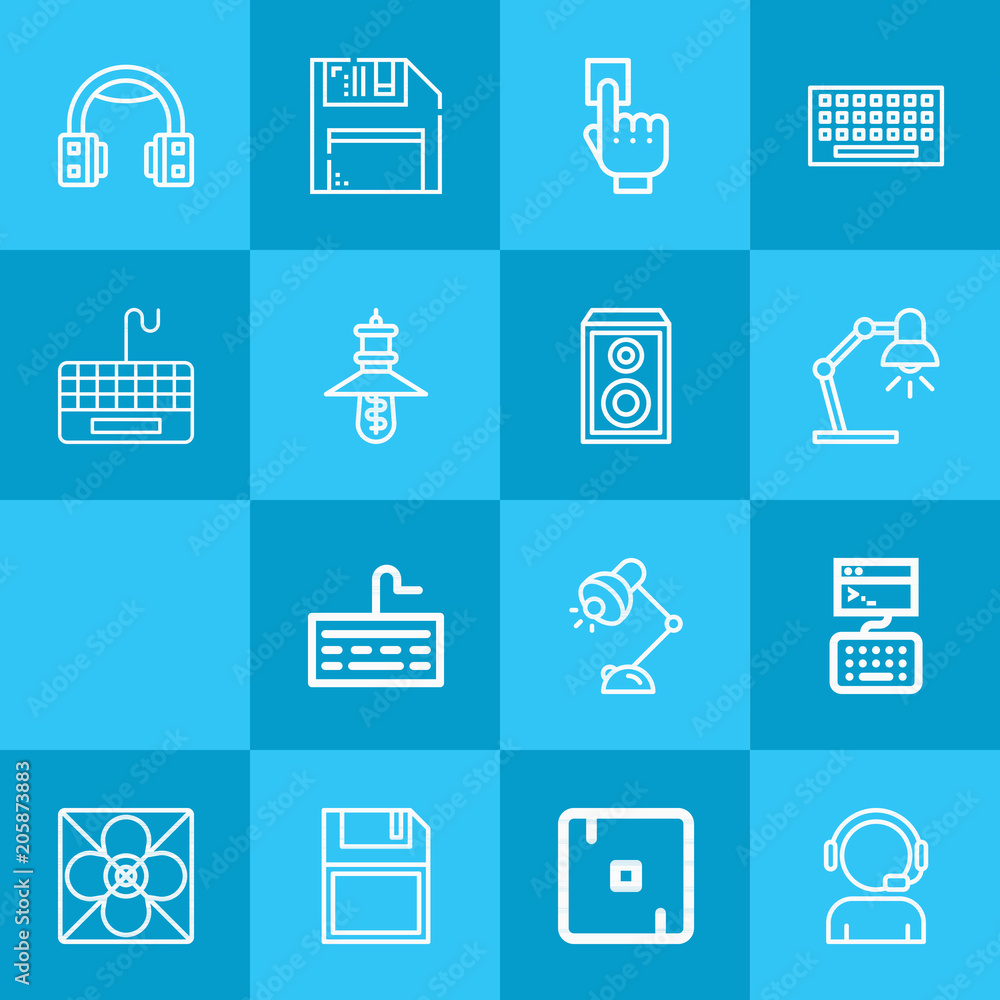 Outline technology 16 vector icons set. 16 icons page symbol for your web site design. logo, app, ui, illustration, eps10 Outline technology 16 vector icons set. 16 icons page symbol for your web site design. logo, app, ui, illustration, eps10