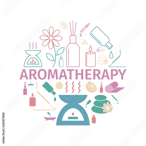 Essential Oil icon. Aromatherapy oils set. Vector