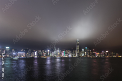 Hong Kong skyline and cityscape at night 