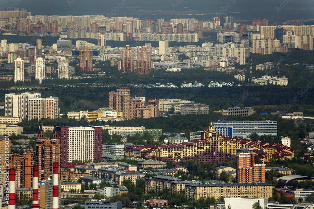 Architecture of the Moscow city from a height Architecture of the Moscow city from a height