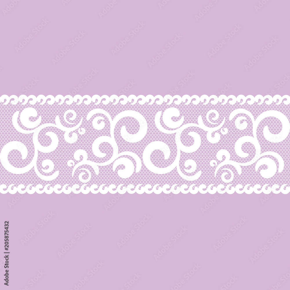 vector seamless pattern lacy ribbon, white and lilac color vector seamless pattern lacy ribbon, white and lilac color