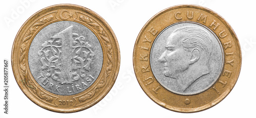 Wallpaper Mural One lira coin. Turkey. 2012 Torontodigital.ca