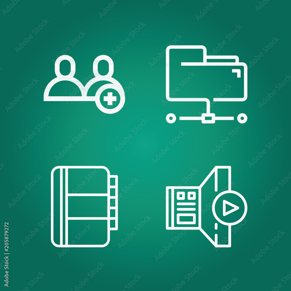 Outline interface 4 vector icons set. 4 icons page symbol for your web site design. logo, app, ui, illustration, eps10 Outline interface 4 vector icons set. 4 icons page symbol for your web site design. logo, app, ui, illustration, eps10