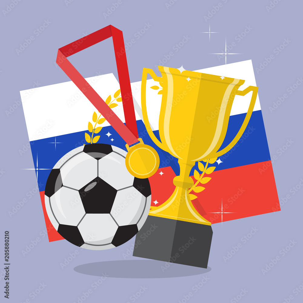 Fotografie Soccer ball with achievement awards