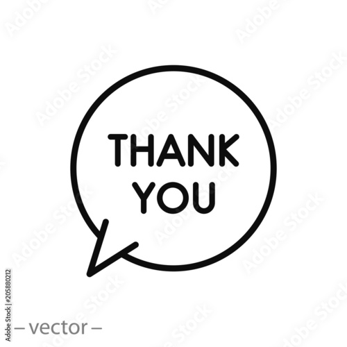 speech bubbles Thank You icon, line sign - vector illustration eps10