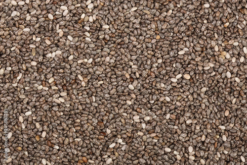 Chia seeds as a background. Top view