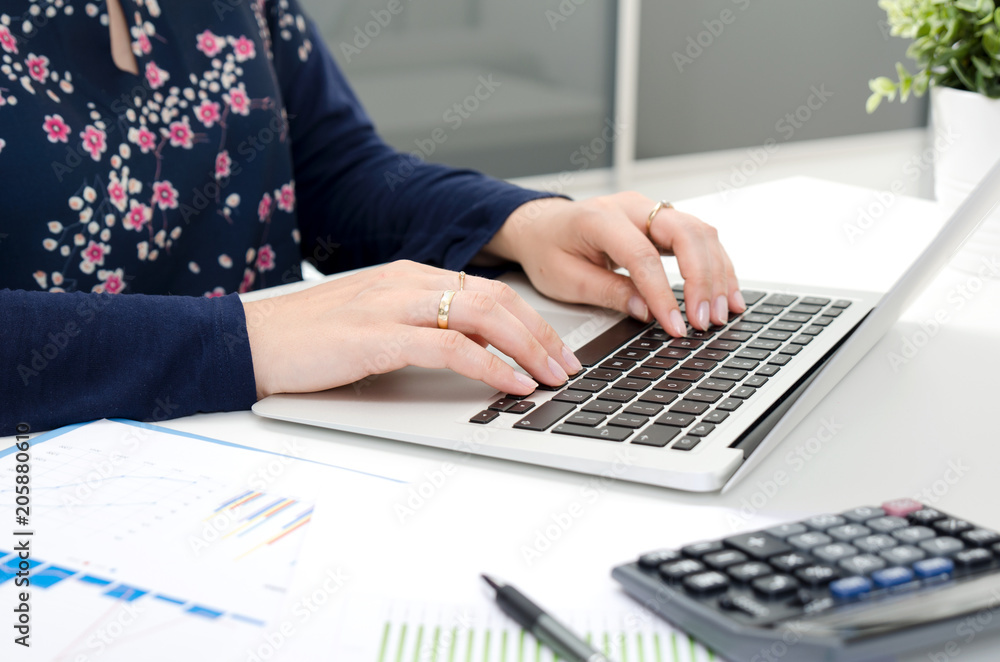 Accountant counts tax, works with laptop Accountant counts tax, works with laptop