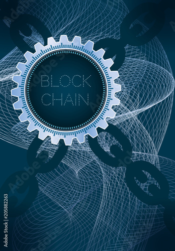 Blockchain technology background.
