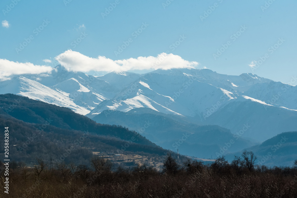 Winter mountains landscape