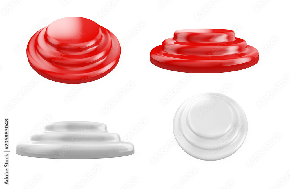 3d render isolated Empty white podium on gray background 3d render isolated Empty white podium on gray background