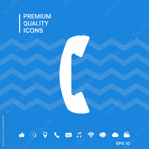 Telephone handset, telephone receiver symbol