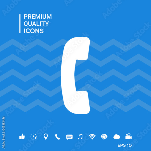 Telephone handset, telephone receiver symbol icon