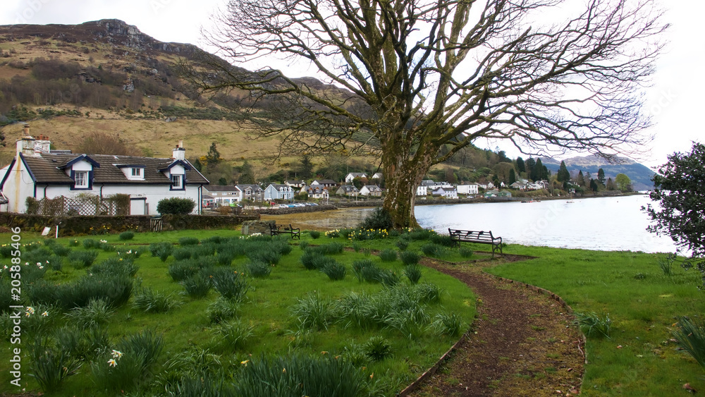 View over the water of Loch Goil to the village of Lochgoilhead. View over the water of Loch Goil to the village of Lochgoilhead.