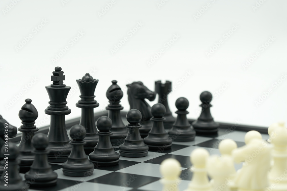 chessboard with a chess piece on the back Negotiating in business. as background business concept and strategy concept with copy space. chessboard with a chess piece on the back Negotiating in business. as background business concept and strategy concept with copy space.