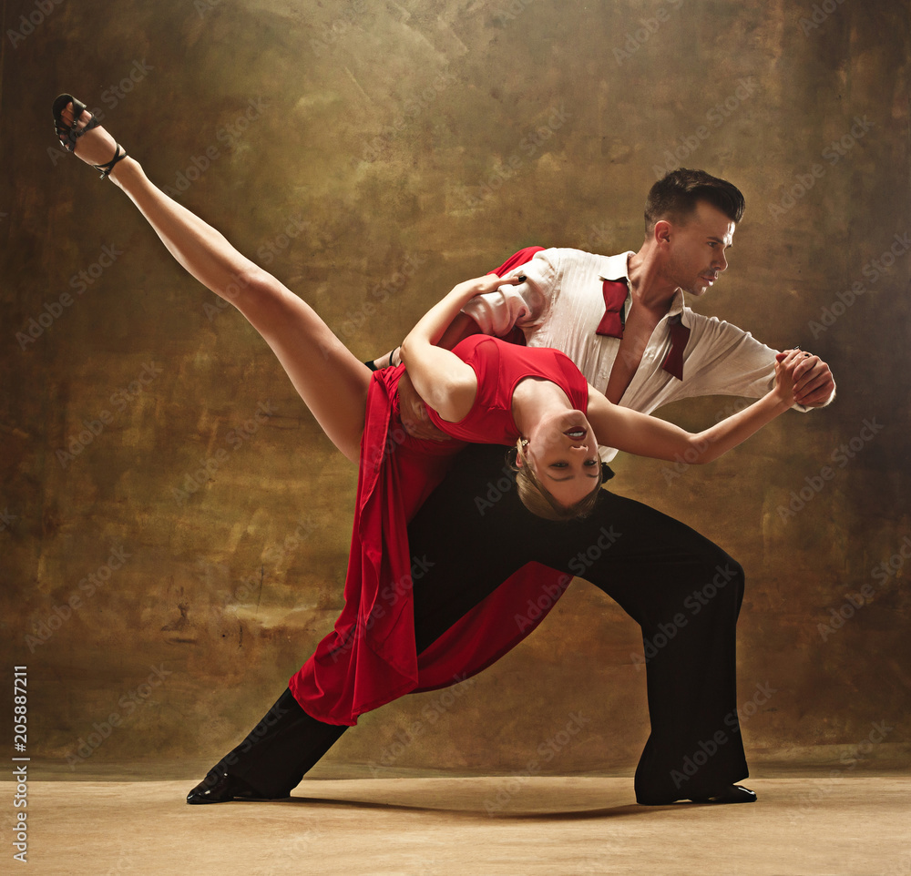 ballrom dance couple in a dance pose isolated on - Stock Photo [58251048] -  PIXTA