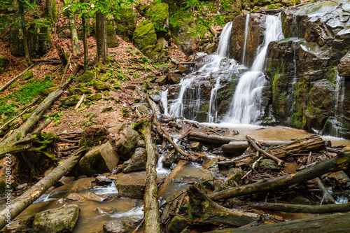 Waterfall Skakalo in the Carpathian mountains photo