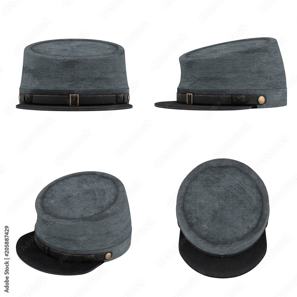Set of Civil War Confederate Cavalry Hat. American Confederate Kepi