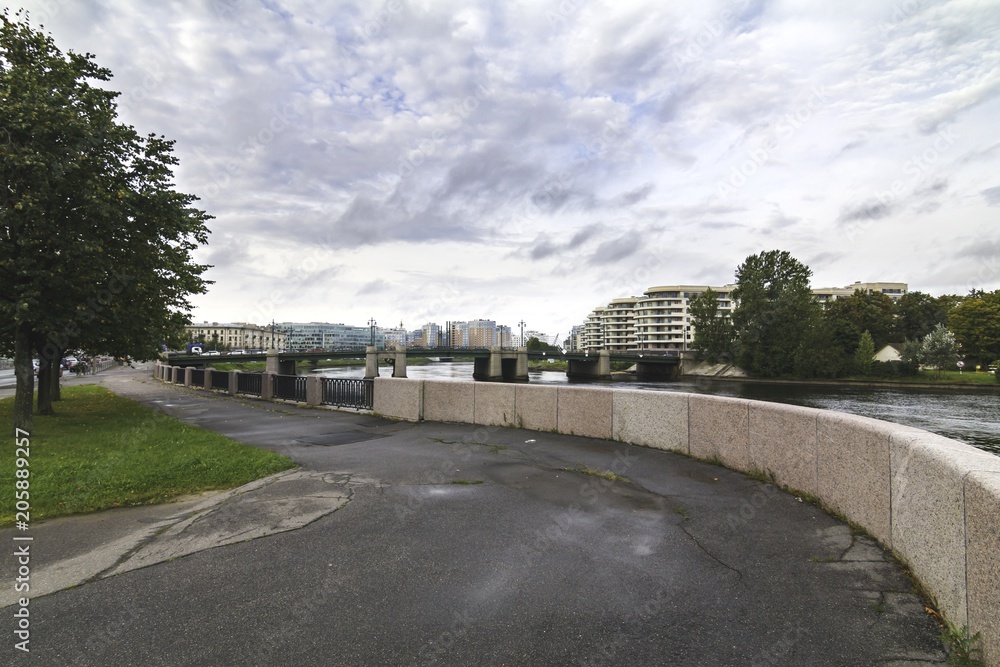embankment of a small neva in St. Petersburg, Russia