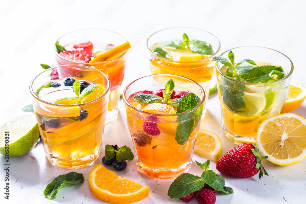 Cold summer drink assortment. Cold summer drink assortment.