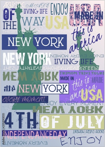 Plakat Nowy Jork Usa NYC Plakat 4 lipca Edition