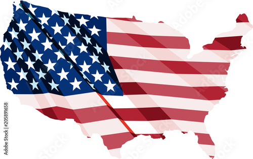 Fototapeta Naklejka Na Ścianę i Meble -  USA Flag in the form of maps of the United States