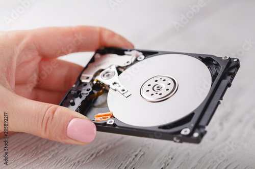 Hdd drives in hands