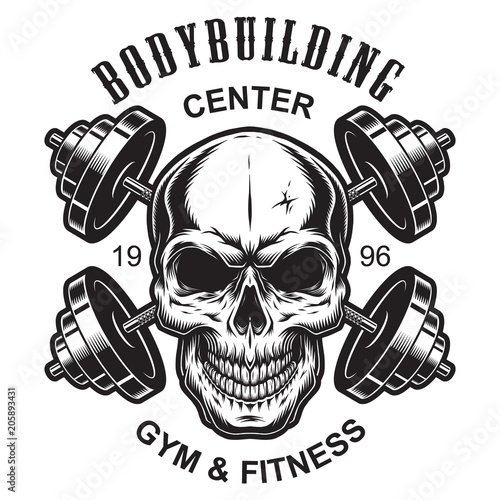 Monochrome fitness logo template