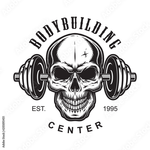 Vintage bodybuilding label concept