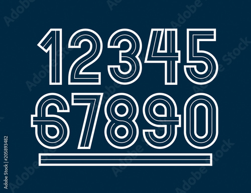 Vector retro regular number...