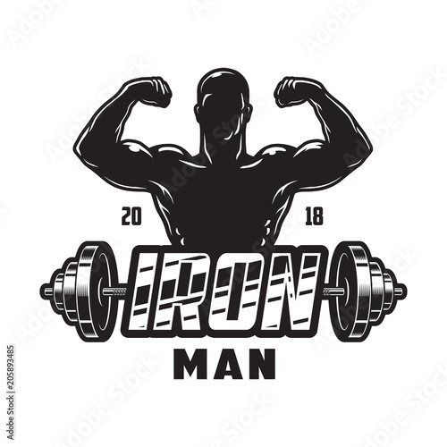 Vintage bodybuilding label template