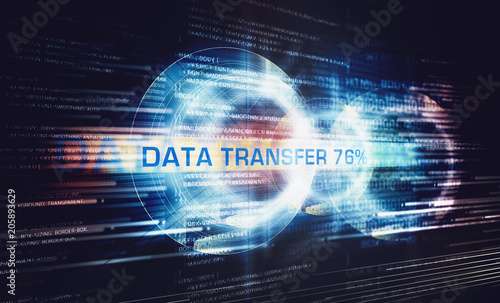 Digital representation of data being transfered photo