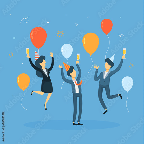 Business people celebrating.