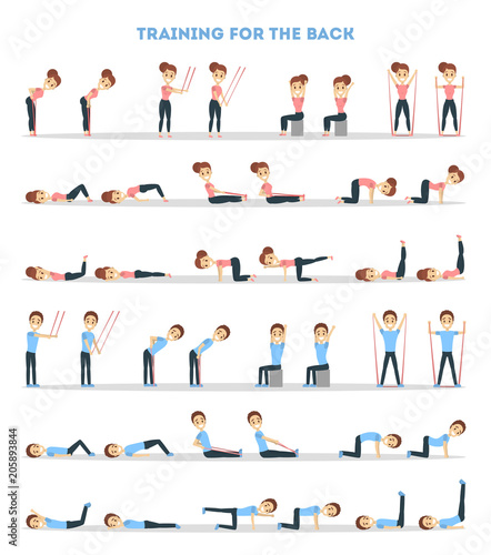 Fitness exercises set.