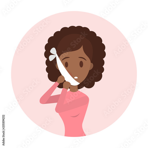 Woman with dental pain.
