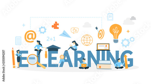 E-learning concept illustration.