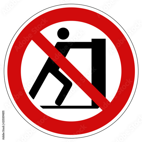 Verbotszeichen Schieben verboten P017 nach DIN 7010