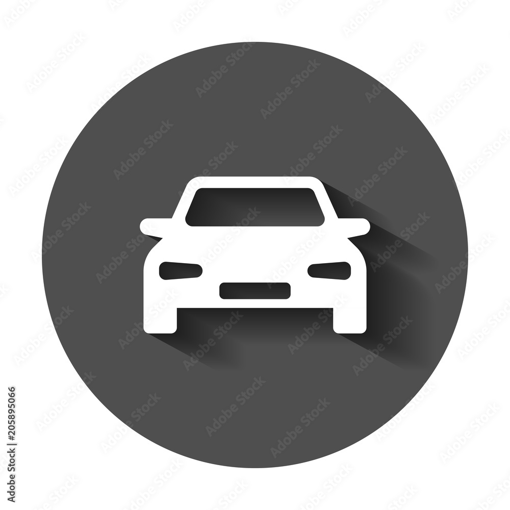 Car vector icon in flat style. Automobile vehicle illustration with long shadow. Car sedan concept. Car vector icon in flat style. Automobile vehicle illustration with long shadow. Car sedan concept.