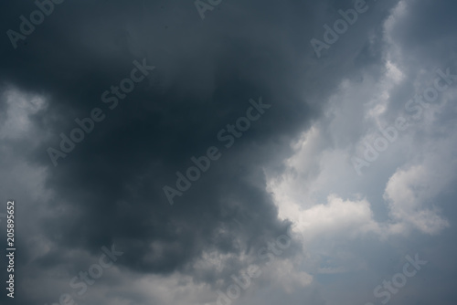 dark storm clouds with background,Dark clouds before a thunder-storm.