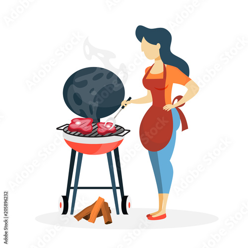 Woman with bbq