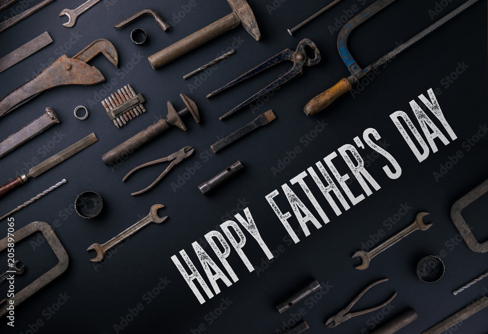 Fathers day greeting card concept. Flat lay. Fathers day greeting card concept. Flat lay.