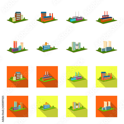 Processing factory,metallurgical plant. Factory and industry set collection icons in cartoon,flat style isometric vector symbol stock illustration web.