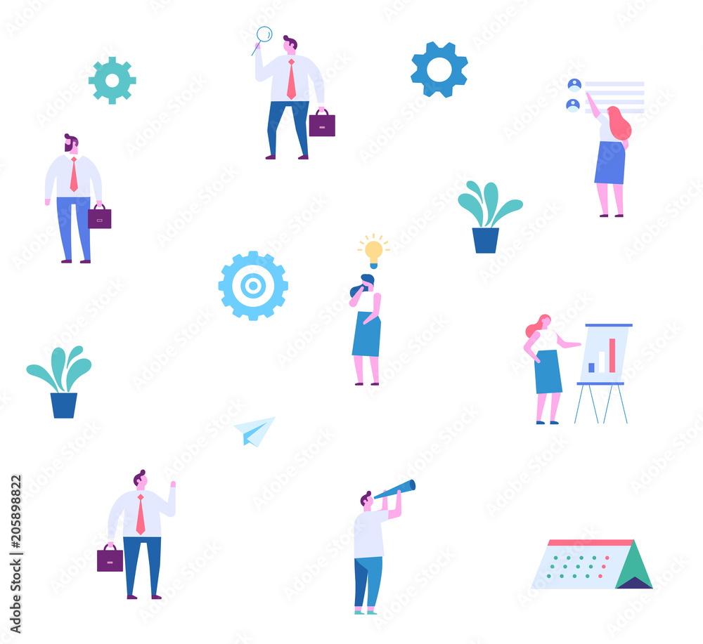 Business people background. Flat vector illustration isolated on white. Business people background. Flat vector illustration isolated on white.