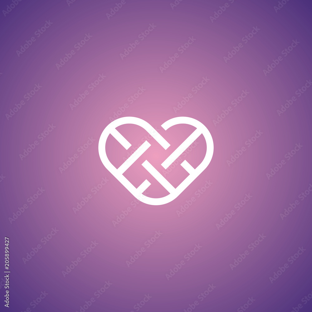 Icono de corazón tejido balanceado Icono de corazón tejido balanceado