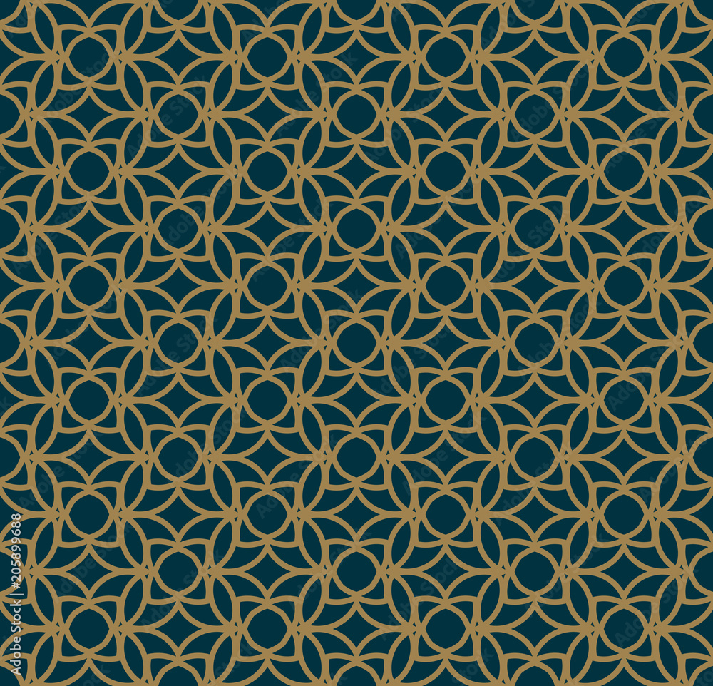 Abstract seamless pattern, Vector seamless pattern. Repeating geometric ornament . luxury gold blue color Abstract seamless pattern, Vector seamless pattern. Repeating geometric ornament . luxury gold blue color