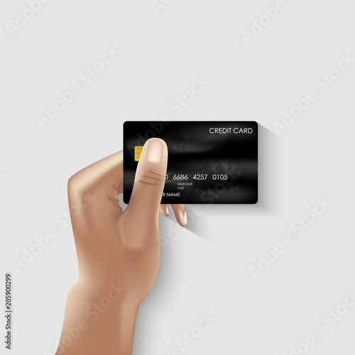 Realistic vector design for credit card and holding hand concept, Vector, Illustration