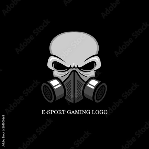 e sport gaming logo head skull