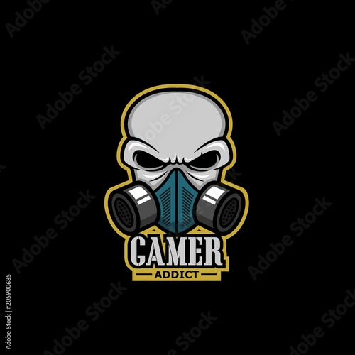 e sport gaming logo skull with mask