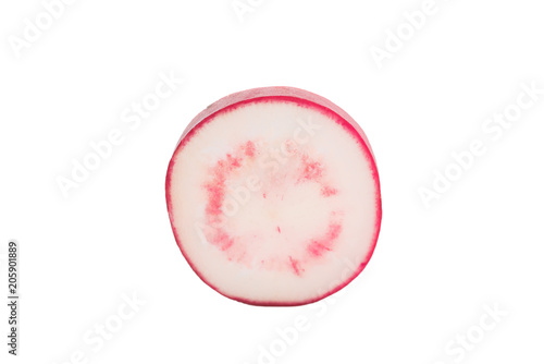 radish on white background